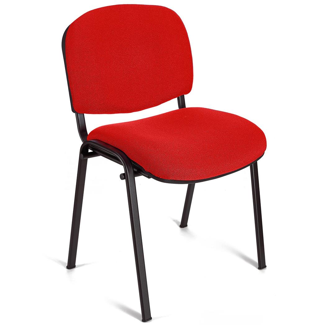 Konferenzstuhl MOBY BASE STOFF, bequem und praktisch, stapelbar, Farbe Rot