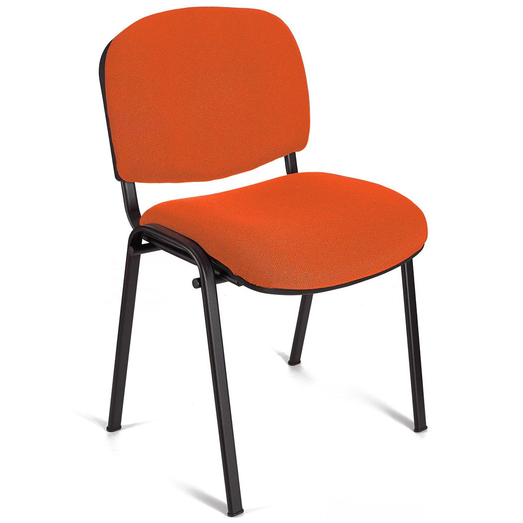 Konferenzstuhl MOBY BASE STOFF, bequem und praktisch, stapelbar, Farbe Orange