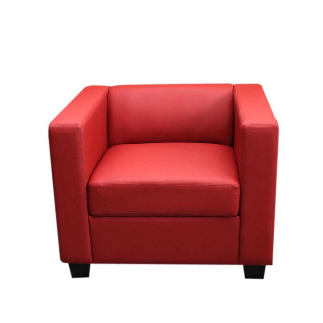 Sessel BASEL, 1 Sitzer, Elegantes Design, großer Komfort, Kunstleder, Farbe Rot