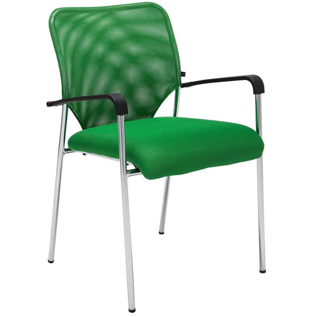 Konferenzstuhl JAMAIKA, robust und sehr bequem, atmungsaktiver Netzstoff, Farbe Grün