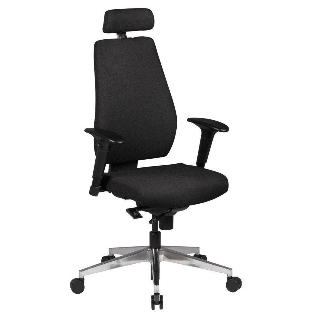 Ergonomischer Bürostuhl DIKA PRO, professionelle 8h-Nutzung, 100% verstellbar, Stoffbezug, Farbe Schwarz