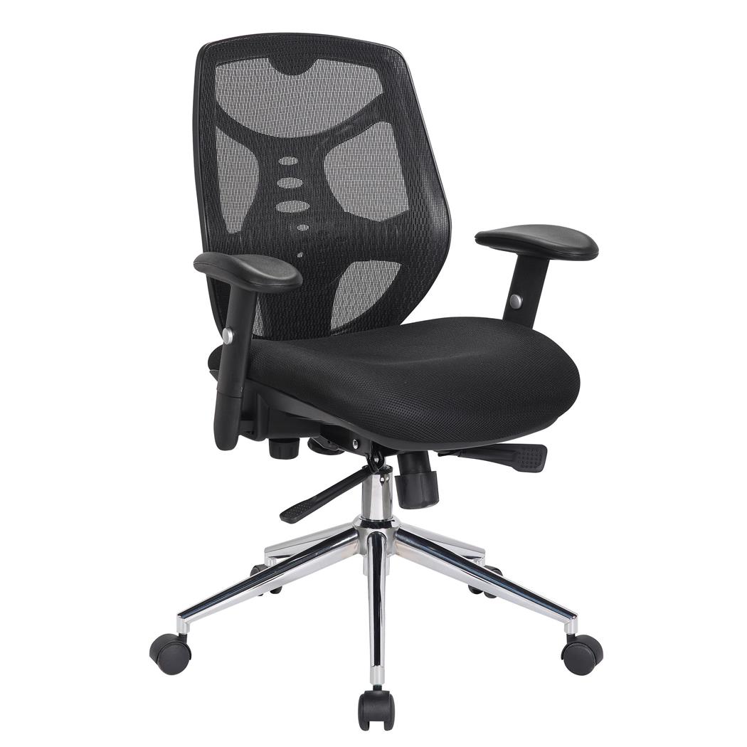 Ergonomischer Bürostuhl MANTRA, spektakuläre Rückenlehne, verstellbare Armlehnen, Farbe Schwarz