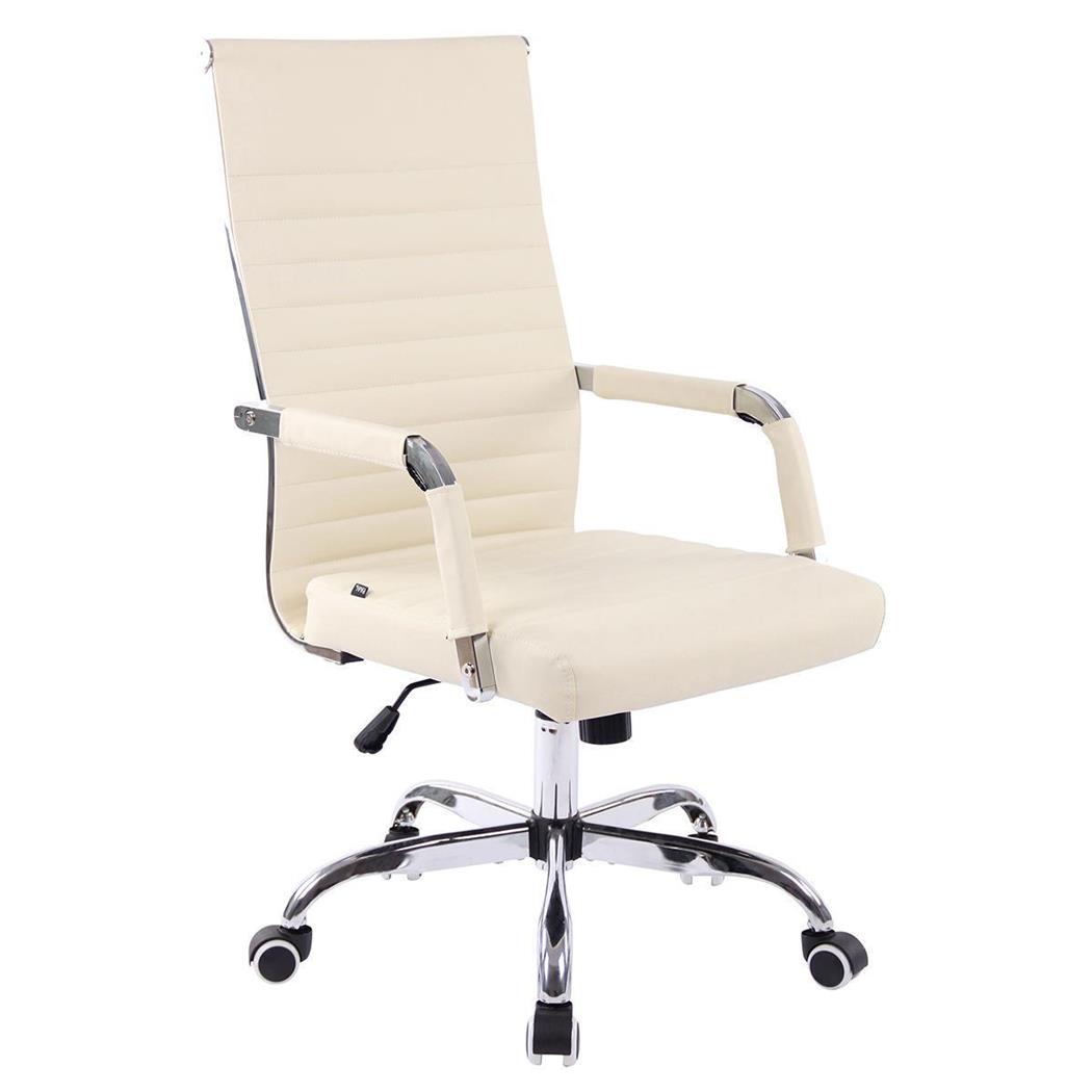 Bürostuhl BERLIN, elegantes Design, sehr bequem, Leder, Farbe Beige