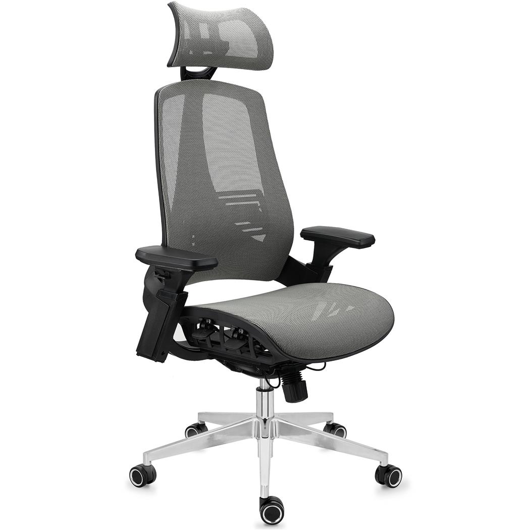 Ergonomischer Bürostuhl EXPLORER, vielseitig verstellbar, modernes Design, fortschrittliche Technik, Farbe Grau