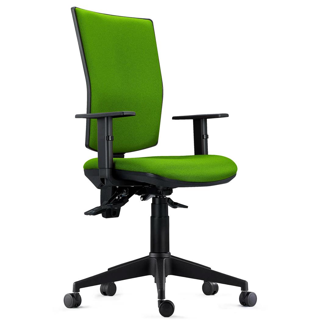 Ergonomischer Bürostuhl ATLANTA, 8h-Nutzung, Stoffbezug, Farbe Grün