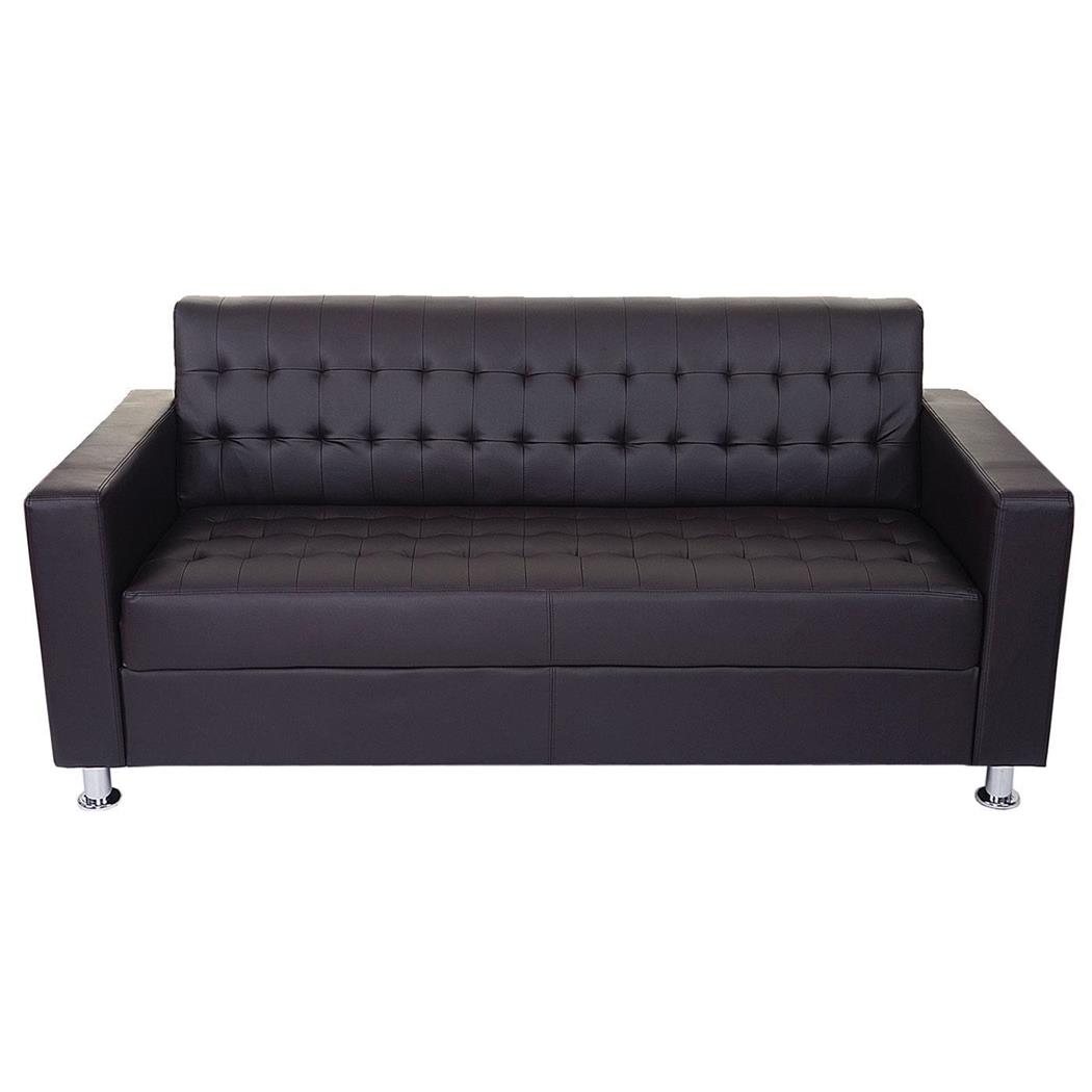 Bürosofa PRADI, 3-Sitzer, Elegantes Vintage Design, Kunstleder, Farbe Braun