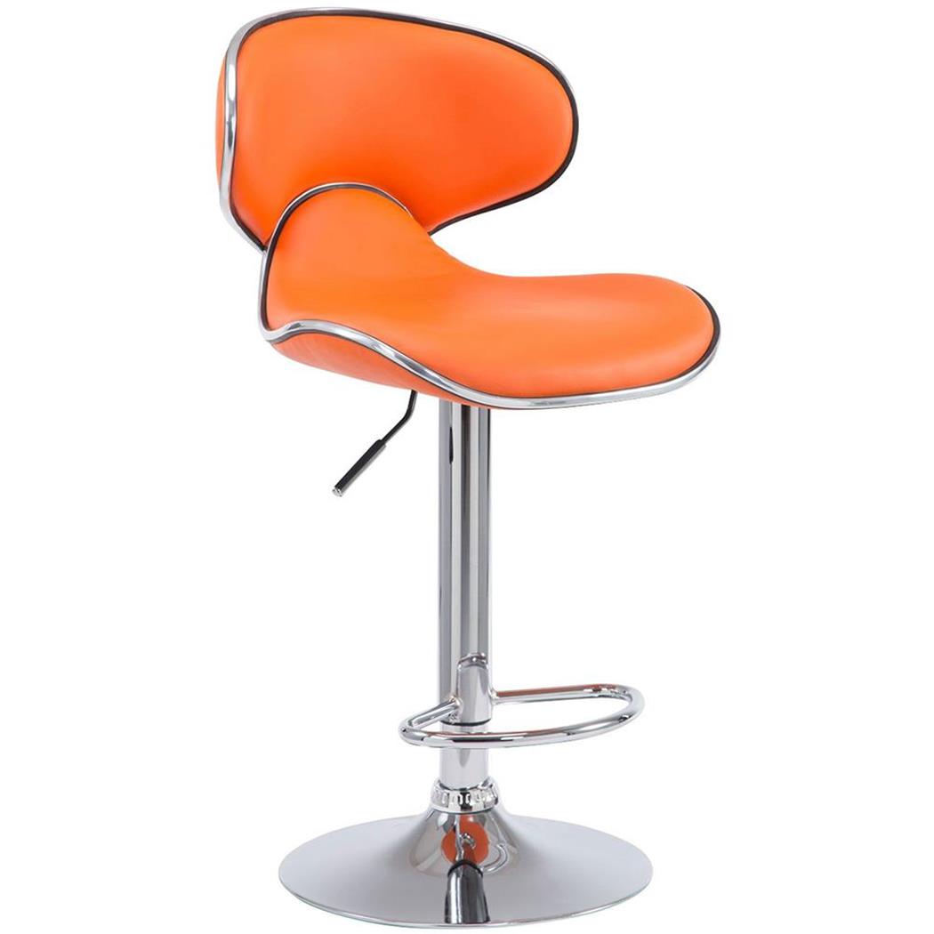 Bürohocker CARLOS, originelles Design, sehr bequem, Trompetenfuß mit Fußstütze, Farbe Orange