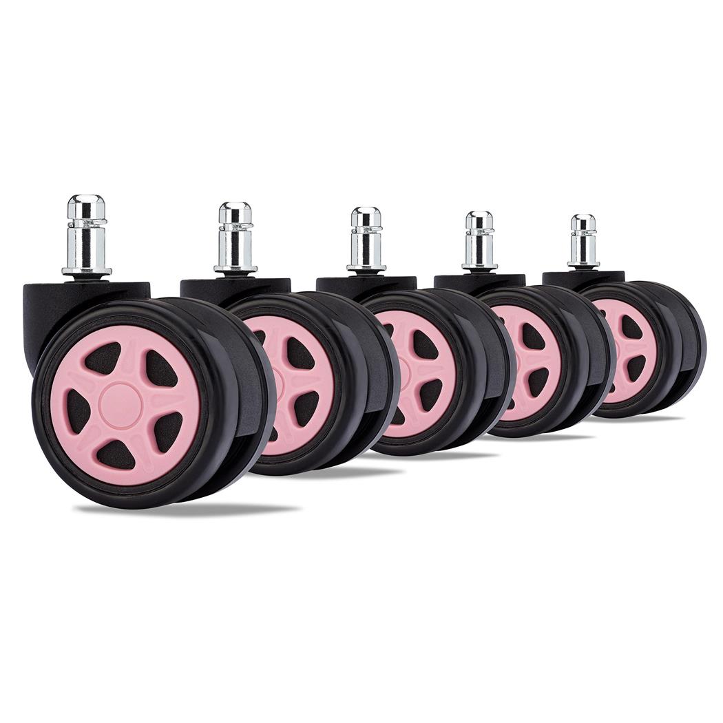 5er-Set Universalrollen 11x55 mm, Gamingdesing, Farbe Rosa