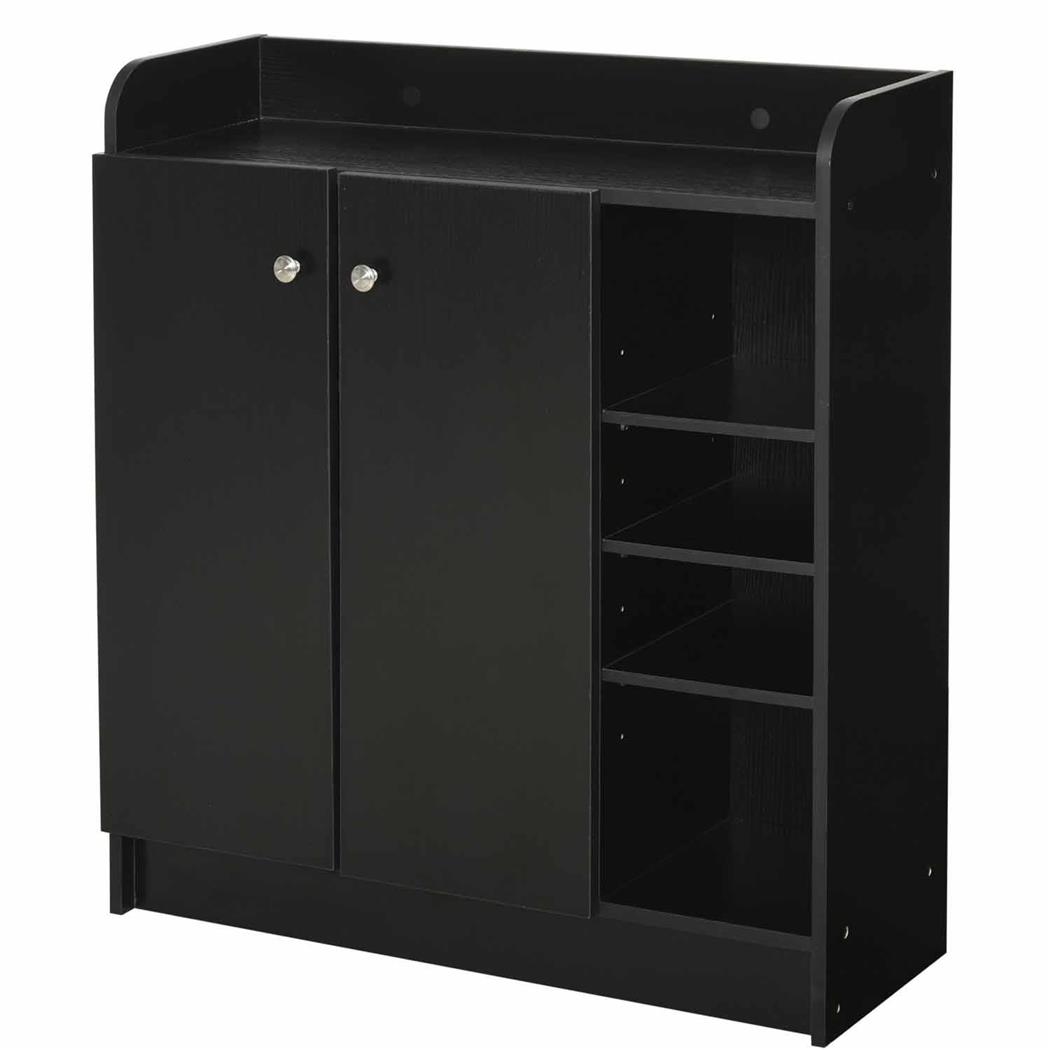 Büroschrank URON, Abmessungen 83x90x30 cm, Mehrzweckschrank, Holz, Farbe Schwarz