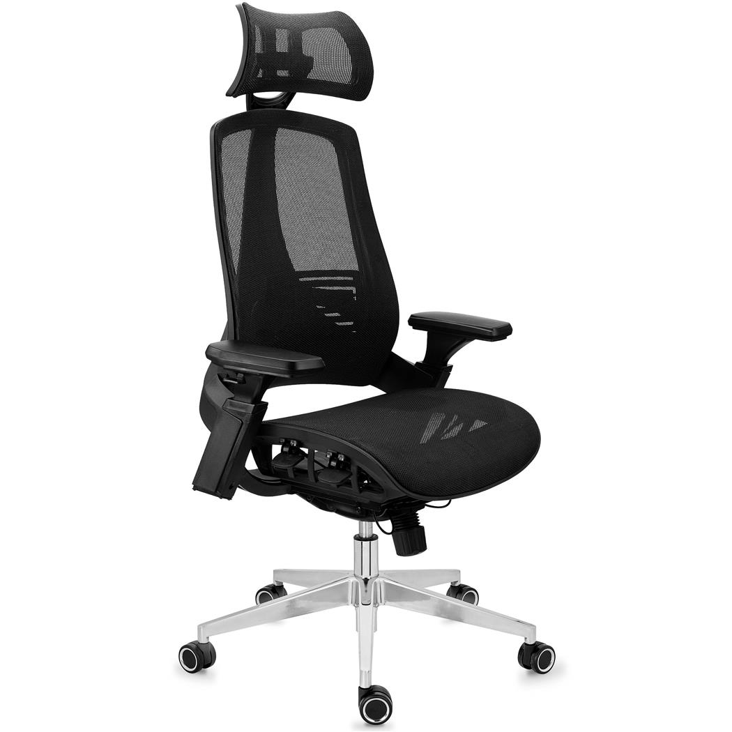 DEMO# Ergonomischer Bürostuhl EXPLORER, vielseitig verstellbar, modernes Design, fortschrittliche Technik, Farbe Schwarz