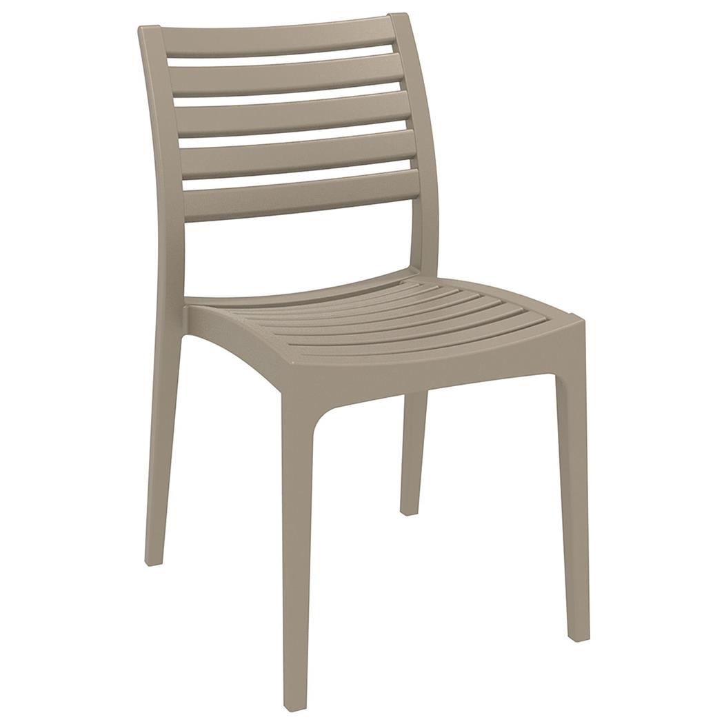 Besucherstuhl HECTOR, Modernes Design, stapelbar, Farbe Taupe