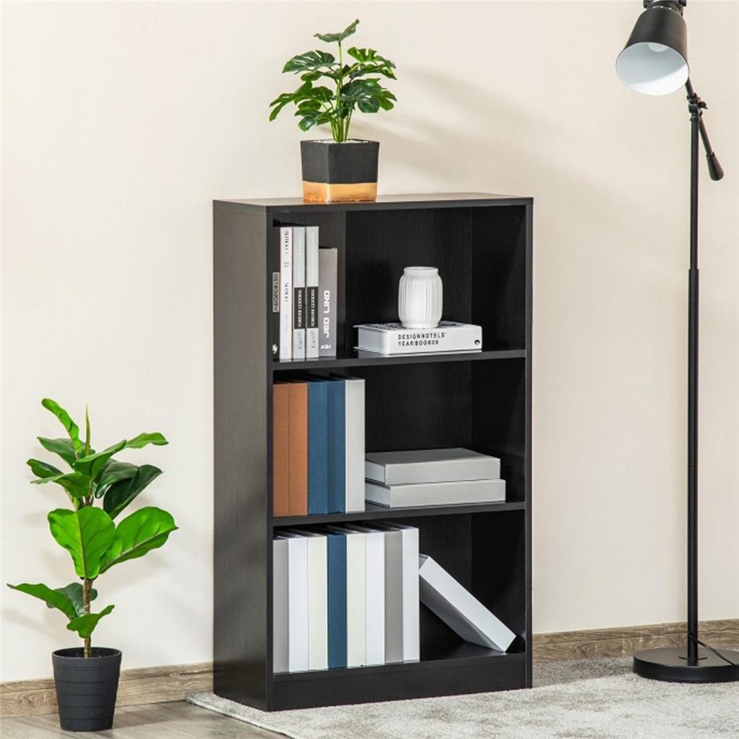 Büroregal TOPYN, modernes schlichtes Design, Abmessungen 62,2x24x102,4 cm, Farbe Schwarz