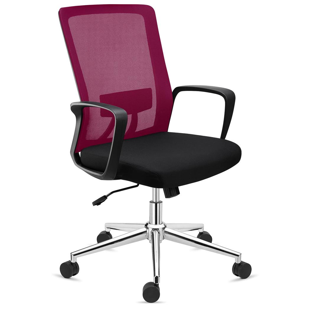 Ergonomischer Bürostuhl ERGOCITY, Lordosenstütze, Wippfunktion, Farbe Burgund