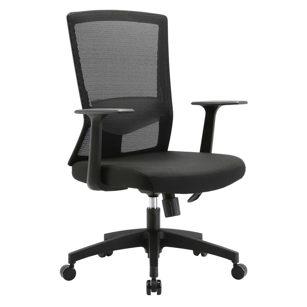 Ergonomischer Bürostuhl WONDER, Lordosenstütze, atmungsaktiver Netzstoff, Farbe Schwarz