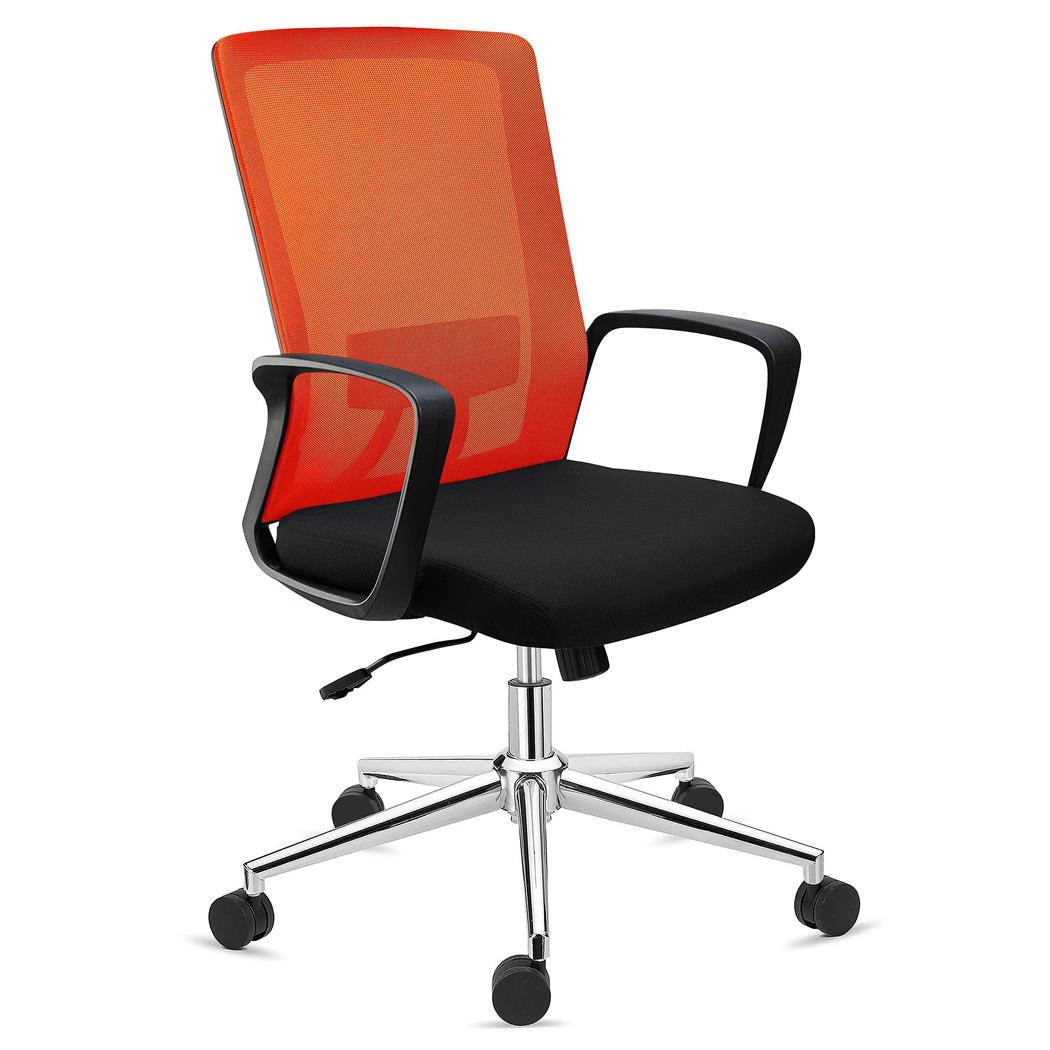 Ergonomischer Bürostuhl ERGOCITY, Lordosenstütze, Wippfunktion, Farbe Orange 