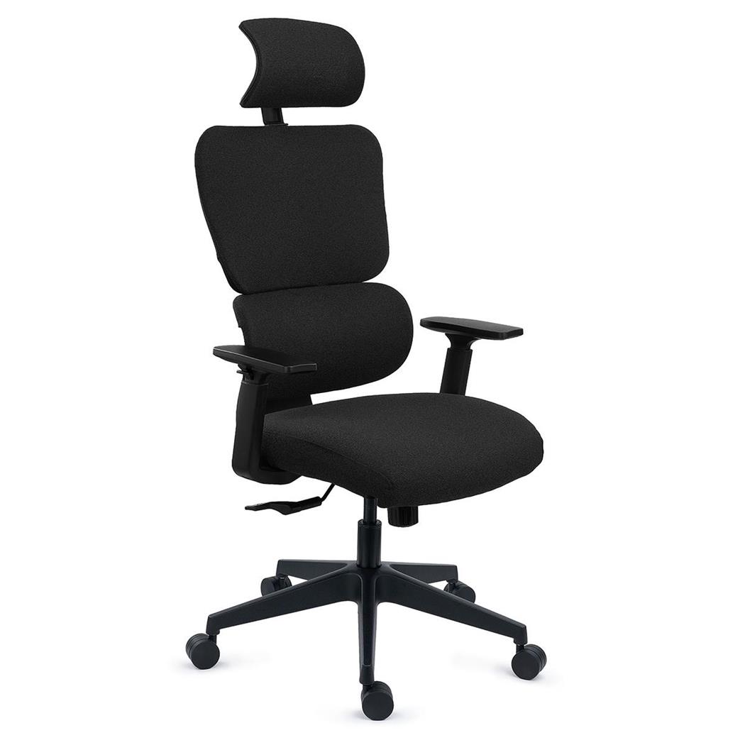 DEMO# Ergonomischer Bürostuhl TUDOR, modernes Design, maximialer Komfort, 8h Nutzung, Farbe Schwarz