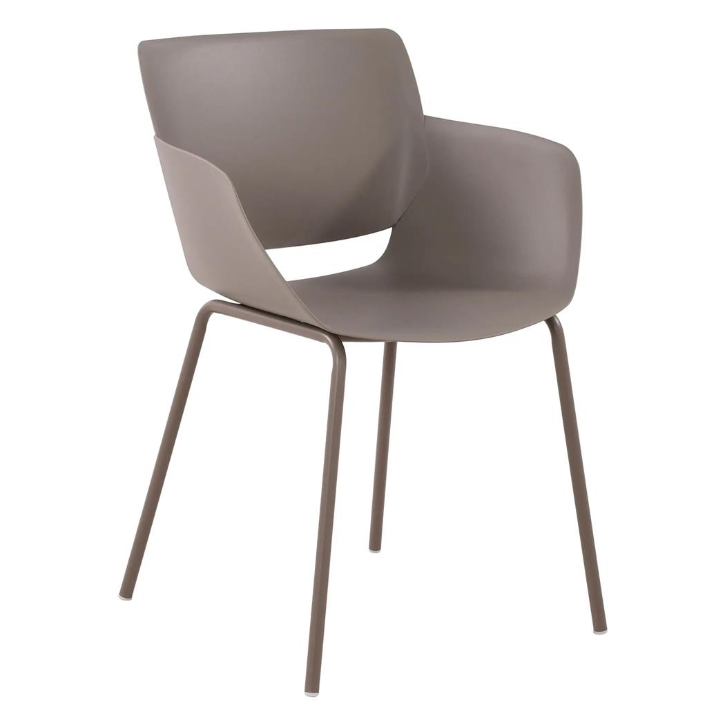 Besucherstuhl RIKO, modernes Design, bequem und elegant, Kunststoff, Taupe