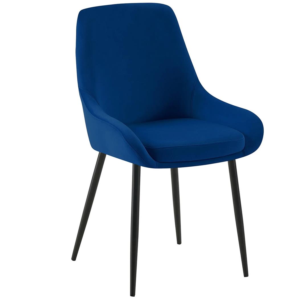 Besucherstuhl ANKARA, modernes Design, Metallgestell, komfortable Polsterung, Samt Farbe Blau