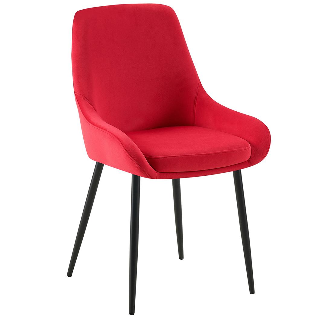 Besucherstuhl ANKARA, modernes Design, Metallgestell, komfortable Polsterung, Samt Farbe Rot