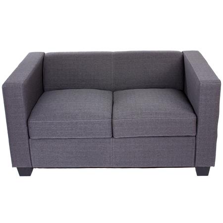 Sessel BASEL, 2 Sitzer, Elegantes Design, großer Komfort, Leder, Farbe Grau