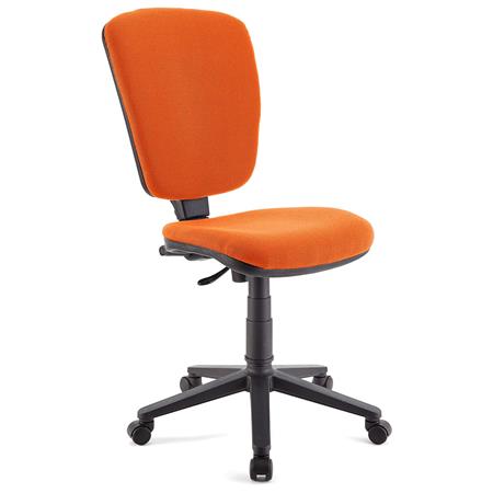 Bürostuhl KALIPSO OHNE ARMLEHNEN, verstellbare Rückenlehne, widerstandsfähiger Stoffbezug, Farbe Orange
