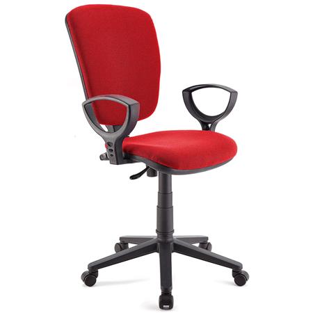 Bürostuhl KALIPSO, verstellbare Rückenlehne, widerstandsfähiger Stoffbezug, Farbe Rot