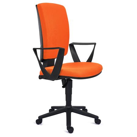 Bürostuhl ATLAS STOFF, verstellbare Rückenlehne, dicke Polsterung, Farbe Orange