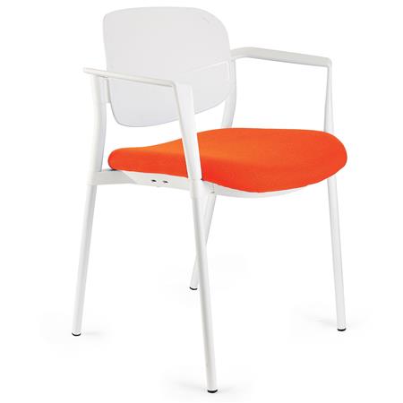 Konferenzstuhl ERIC, bequem und praktisch, stapelbar, Farbe Orange