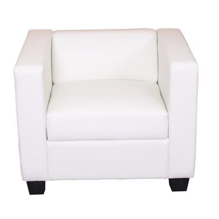 Sessel BASEL, 1 Sitzer, Elegantes Design, großer Komfort, Kunstleder, Farbe Weiß