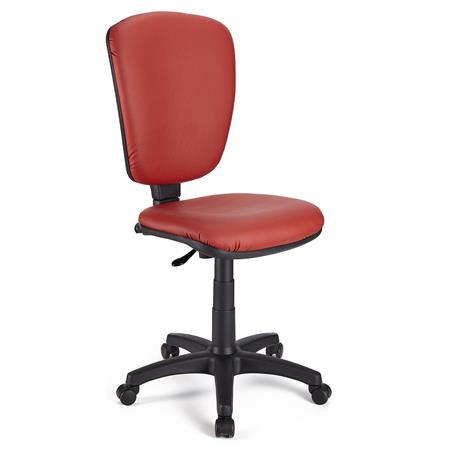 Bürostuhl KALIPSO LEDER OHNE ARMLEHNEN, verstellbare Rückenlehne, Kunstlederbezug, Farbe Rot