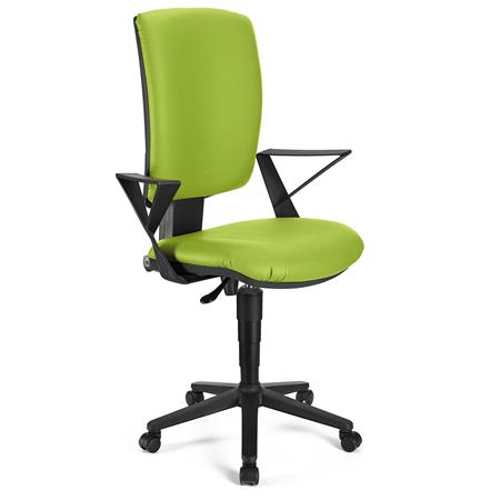 Bürostuhl ATLAS LEDER, verstellbare Rückenlehne, dicke Polsterung, Farbe Grün