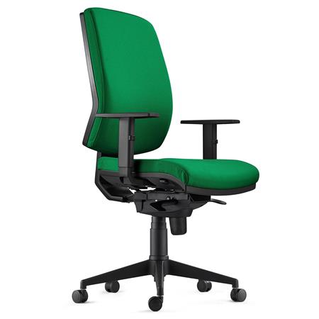 Ergonomischer Bürostuhl OLIVER STOFF, 8h-Nutzung, dicke Polsterung, Farbe Grün