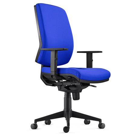 Ergonomischer Bürostuhl OLIVER STOFF, 8h-Nutzung, dicke Polsterung, Farbe Blau