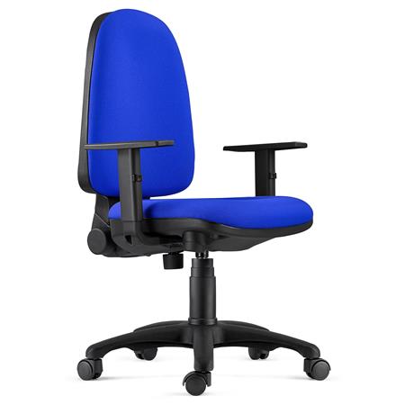 Ergonomischer Bürostuhl PAROS, verstellbare Armlehnen, Stoffbezug, Farbe Blau