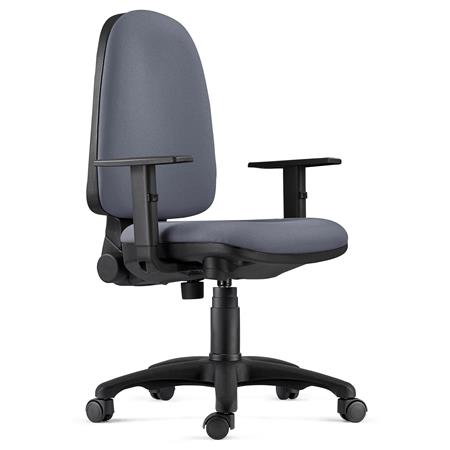Ergonomischer Bürostuhl PAROS, verstellbare Armlehnen, Stoffbezug, Farbe Grau