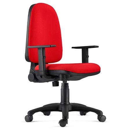 Ergonomischer Bürostuhl PAROS, verstellbare Armlehnen, Stoffbezug, Farbe Rot