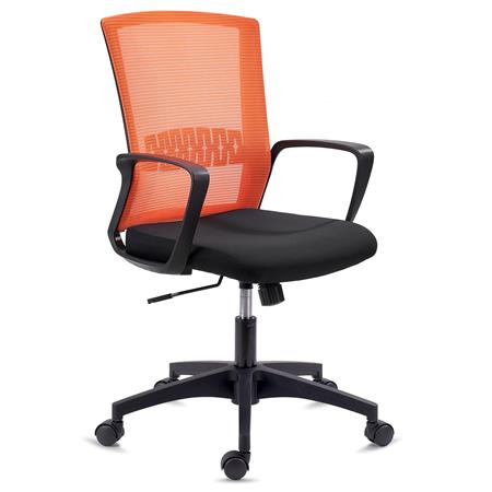 Bürostuhl IBIZA, bequem und robust, Lordosenstütze, Wippfunktion, Farbe Orange