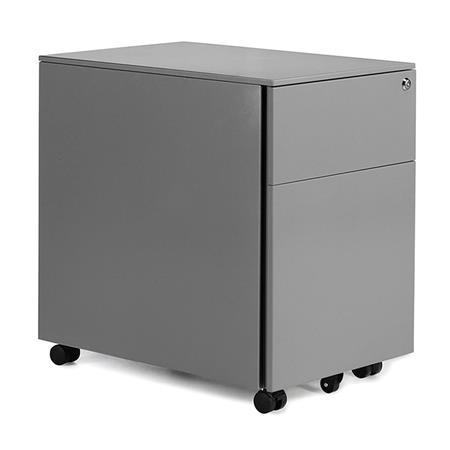 Büroschrank SEREN, Schreibtischcontainer, 2 Schubladen, Abmessungen 40x54x55 cm, Farbe Grau
