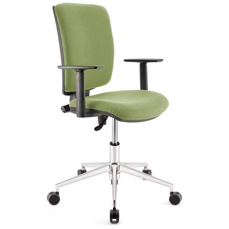 Bürostuhl ATLAS PRO STOFF, verstellbare Rücken- und Armlehnen, Metallfußkreuz, Farbe Grün