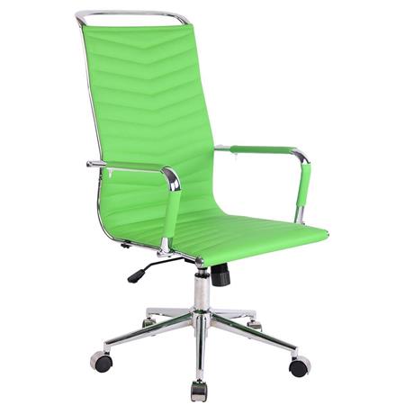 Bürostuhl SIGRID mit hoher Rückenlehne, elegantes Design, Lederbezug, Farbe Grün