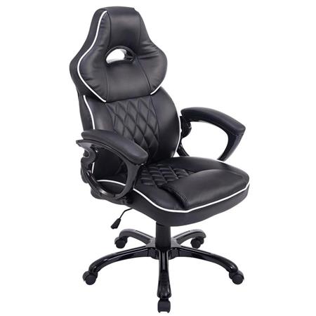 Gaming-Stuhl LEROY XXL, Wippmechanismus, maximale Widerstandsfähigkeit, Leder, Farbe Schwarz