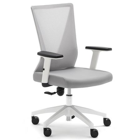 Bürostuhl COLMAR, modern und komfortabel, Stoff und atmungsaktives Netz, Farbe Grau