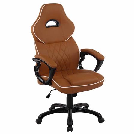 Gaming-Stuhl LEROY XXL, Wippmechanismus, maximale Widerstandsfähigkeit, Leder, Farbe Hellbraun