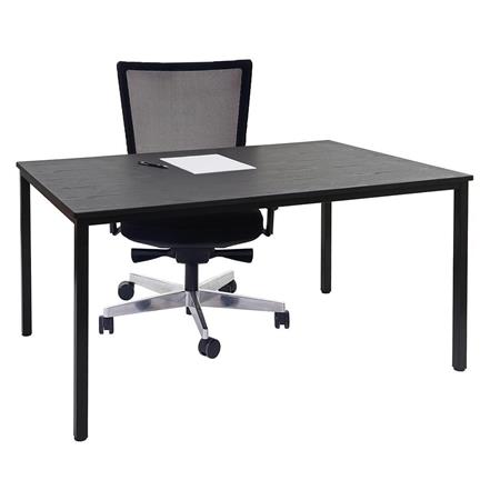 Bürotisch DEMI, Abmessungen 120 x 80 x 74,5 cm, Metallgestell und Holzplatte, Farbe Schwarz