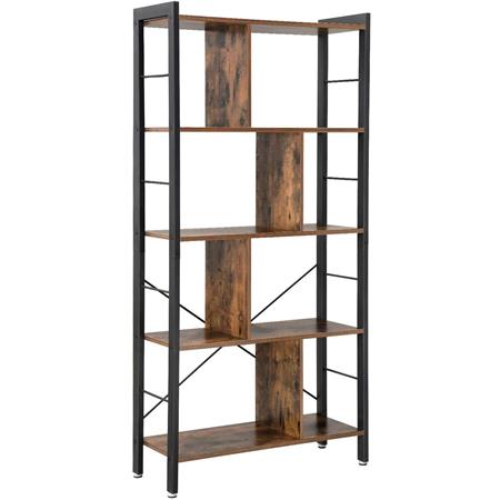 Büroregal VALERY, 74x30x154,5 cm, Industriedesign, Vintage Holz und Metall