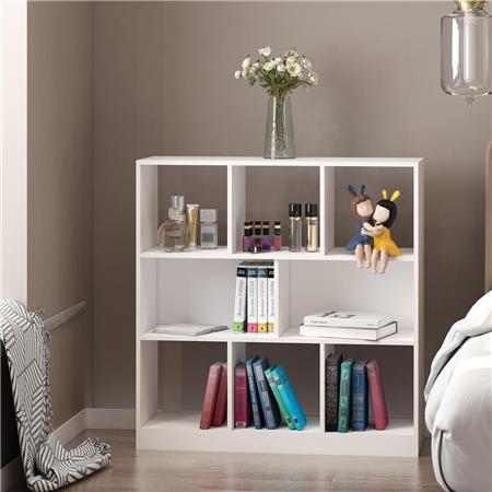 Bücherregal ELODIE, elegantes Design, 100x97,5x30 cm, Holz, Farbe Weiß