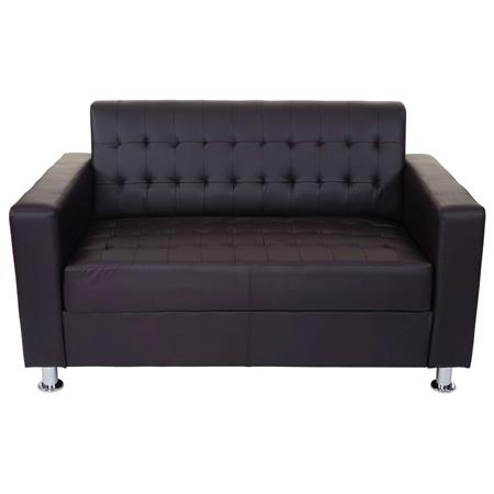 Bürosofa PRADI, 2-Sitzer, Elegantes Vintage Design, Kunstleder, Farbe Braun