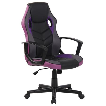 Gaming-Stuhl DELI, sportliches Design, hohe Rückenlehne, Kunstleder, Farbe Schwarz/ Lila