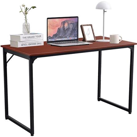 Bürotisch ANET, Abmessungen 120x60x74 cm, Metallgestell und Holzplatte, Farbe Teak