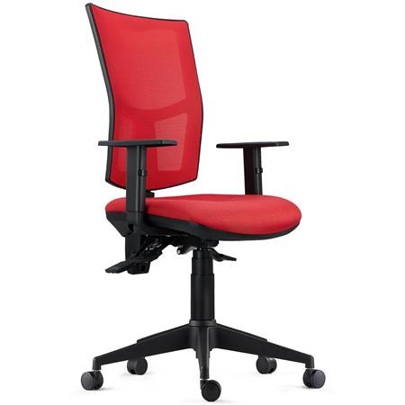 Ergonomischer Bürostuhl ATLANTA MESH, 8h-Nutzung, Rückenlehne mit Netzstoff, Farbe Rot